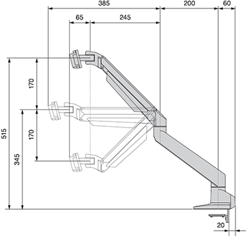 iMac（24-inch, M1/M3）専用ガスシリンダー式モニターアーム [CEN-IMAC
