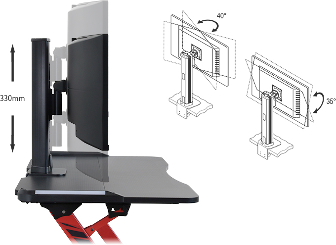 RACEN 重量級液晶モニター対応 上下昇降式モニターアーム [CRC
