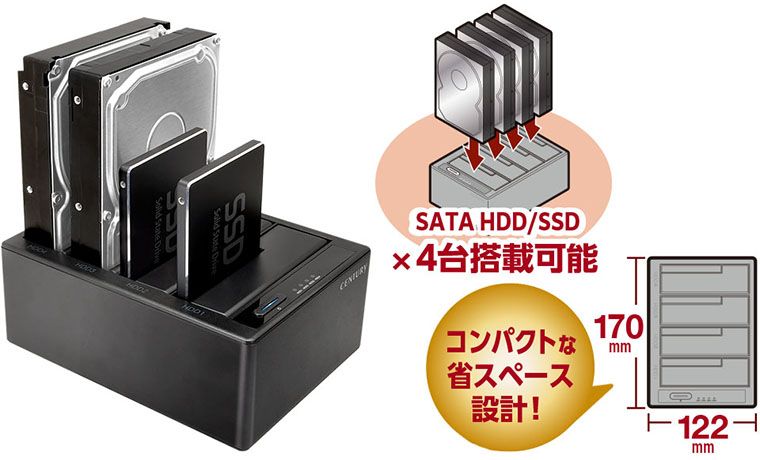 Century 裸族のお立ち台 QUAD USB10G [CROS4U10G]｜Mac専門店 秋葉館