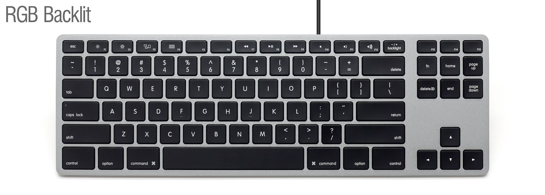 Matias RGB Backlit Wired Aluminum Tenkeyless keyboard for