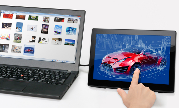 10.1インチ マルチタッチ対応 USBモニター plus one Touch USB [LCD