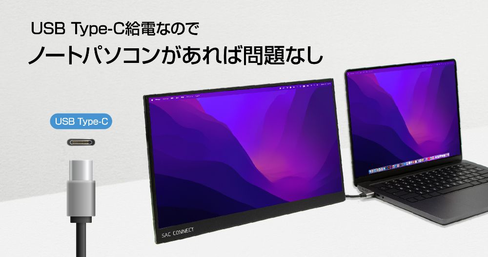 SAC CONNECT 15.6インチ フルHDモバイルモニター 株式会社SAC 15.6インチポータブルLCDモニタ [SPMFHD156]｜Mac専門店